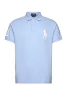 Polo Ralph Lauren Custom Slim Fit Big Pony Mesh Polo Shirt Blå