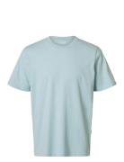 Selected Homme Slhaspen Ss O-Neck Tee Noos Blå