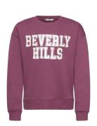 Mango Printed Message Sweatshirt Burgundy