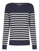 Tommy Hilfiger Co Jersey Stitch Boat-Nk Ls Swt Marinblå