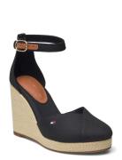 Tommy Hilfiger Flag High Wedge Espad Closed Toe Svart