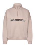 Aim´n Varsity Sweat Half Zip Beige