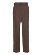 Mango Belt Suit Trousers Brun