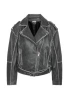 NOISY MAY Nmaika L/S Leather Jacket Svart