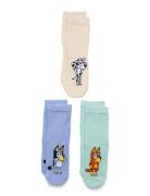 Lindex Sock 3 P Sb Bluey Multi/patterned