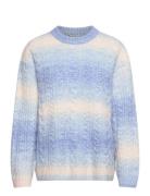 Monki Cable Knitted Sweater Blå