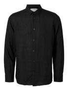 Selected Homme Slhregkylian-Linen Shirt Ls Classic Noos Svart