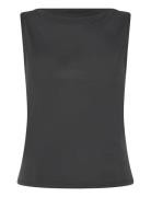 Monki Super Soft Sleeveless Boatneck Top Svart