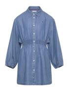 Tommy Hilfiger Chambray Shirt Dress Ls Blå