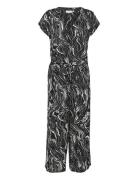 Kaffe Kamira Plain Weave Jumpsuit Printed Svart