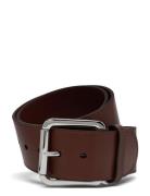 Lauren Ralph Lauren Vachetta Leather Wide Belt Brun