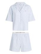 Tommy Hilfiger Ss Linen Shirt Short Set Blå