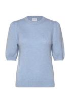 Davida Cashmere Puff Sleeve T-Shirt Blå