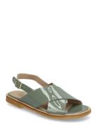 ANGULUS Sandals - Flat - Open Toe - Op Grön