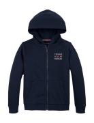 Tommy Hilfiger Tommy Flag Hilfiger Zip Hoodie Marinblå