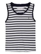 Tommy Hilfiger Essential Rib Lace Tank Top Vit