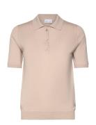 Davida Cashmere Fine Knit Polo Beige