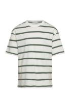 Mango Striped Short-Sleeved T-Shirt Grön