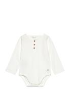 Mango Cotton Bodysuit Buttons Vit