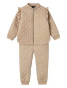 Name It Nmfmoon Quilted Set Aop Fo Beige