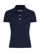 Tommy Hilfiger Slim Gold Button Polo Ss Marinblå