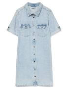 Vero Moda Vmjennie Ss Short Denim Dress Ga Noos Blå