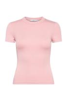 Mango Short-Sleeved Fitted T-Shirt Rosa