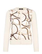 Lauren Ralph Lauren Belting-Print Cotton-Blend Cardigan Kräm