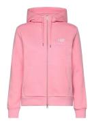 GANT Reg Tonal Shield Zip Hoodie Rosa