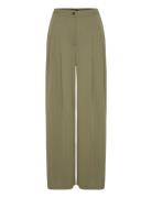 Lauren Ralph Lauren Pleated Stretch Jersey Wide-Leg Pant Khaki Green