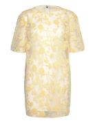 ROTATE Birger Christensen Flower Beads Boxy Dress Gul