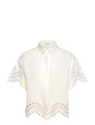 Malina Cressida Short Sleeve Embroidered Shirt Vit