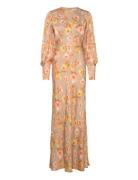 Malina Alize Long Sleeved Satin Maxi Dress Brun