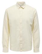 ONLY & SONS Onscaiden Life Ls Solid Linen Shirt Noos Vit