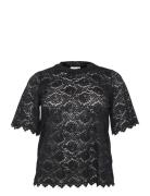 Kaffe Curve Kcjaida Lace T-Shirt Svart