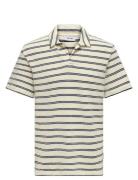 ONLY & SONS Onsian Reg Stripe Struct Ss Resort Polo Kräm