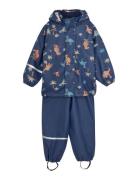 CeLaVi Rainwear Set - Aop Marinblå